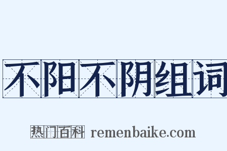 不阳不阴组词是什么意思的图片